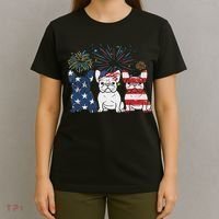 French Bulldog American Flag 4th Of July Independence Day T-Shirt thumb 4