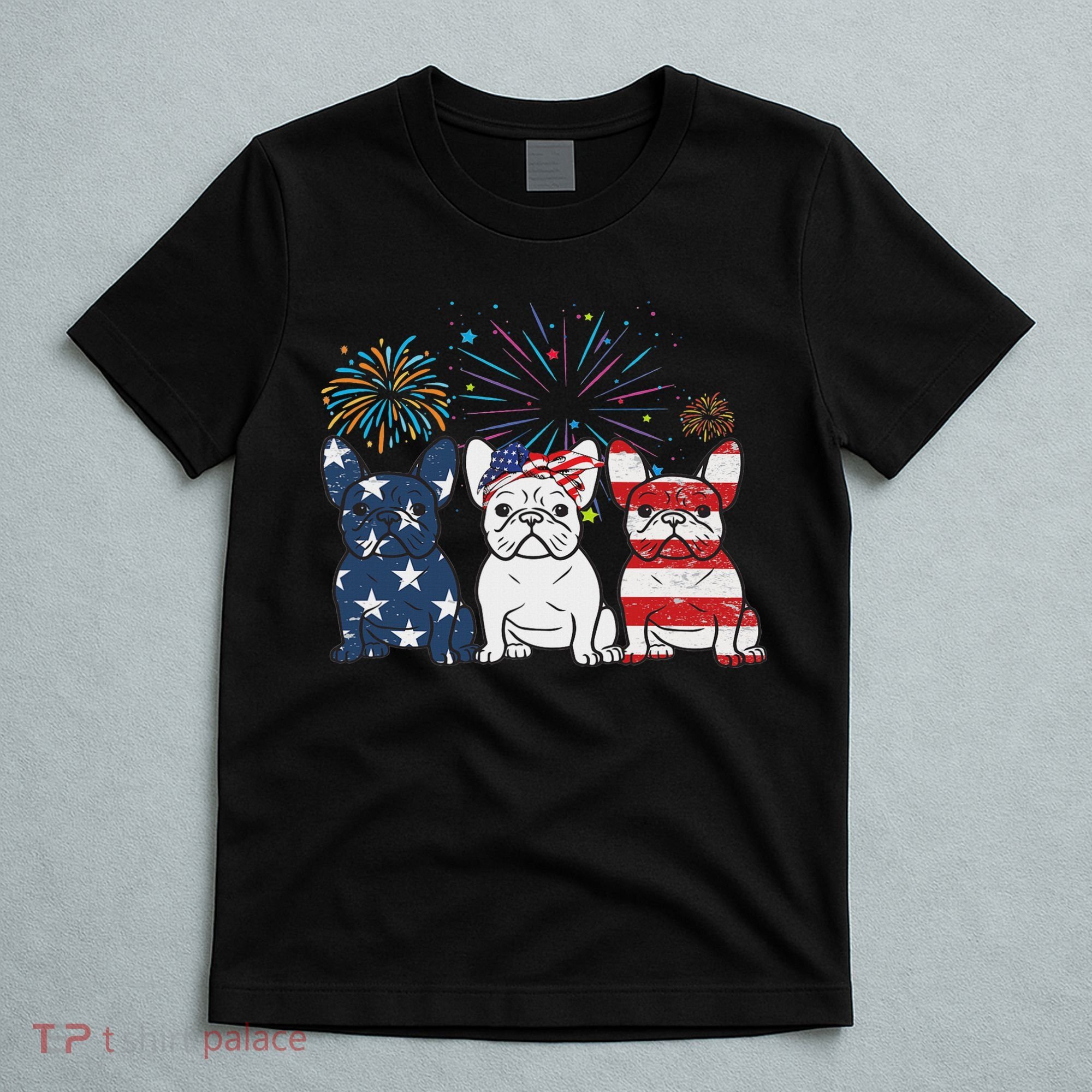 French Bulldog American Flag 4th Of July Independence Day T-Shirt