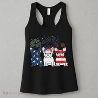 French Bulldog American Flag 4th Of July Independence Day Women's Tank Top thumb 3