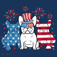 French Bulldog American Flag Fireworks 4th Of July Dog Lover Sweatshirt thumb 3
