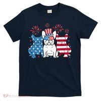 French Bulldog American Flag Fireworks 4th Of July Dog Lover T-Shirt thumb 0