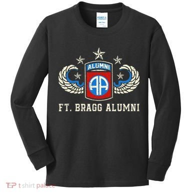 Ft Bragg Alumni Army 82nd Airborne Division Paratrooper Kids Long Sleeve Shirt