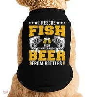 Funny Beer And Fish Doggie Tank thumb 0