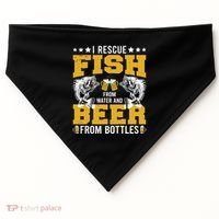 Funny Beer And Fish USA-Made Doggie Bandana thumb 0