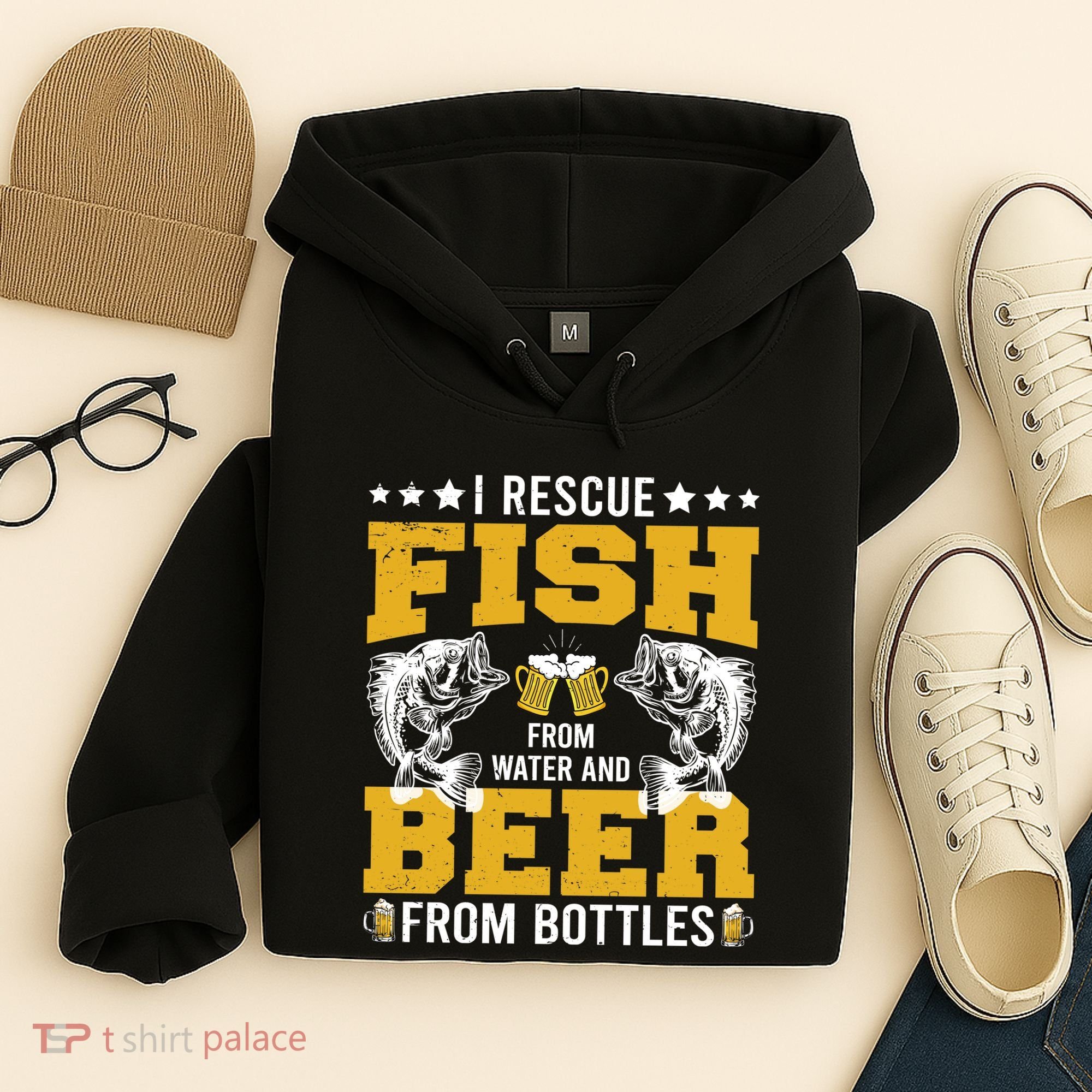 Funny Beer And Fish Hoodie