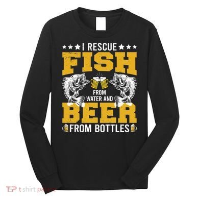 Funny Beer And Fish Long Sleeve Shirt