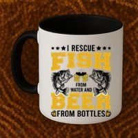 Funny Beer And Fish Coffee Mug thumb 2