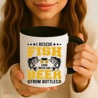 Funny Beer And Fish Coffee Mug thumb 3