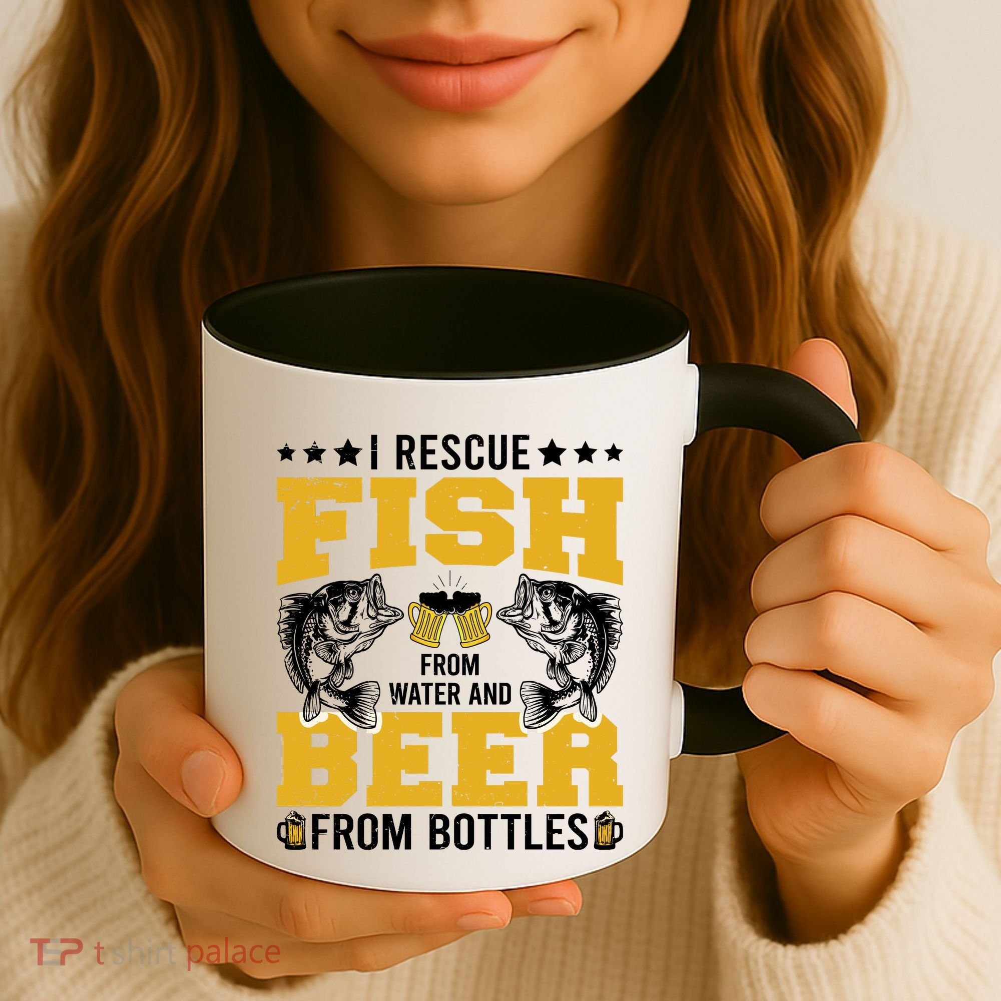 Funny Beer And Fish Coffee Mug