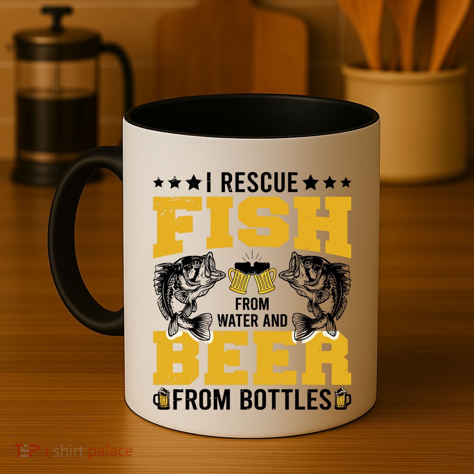 Funny Beer And Fish Coffee Mug