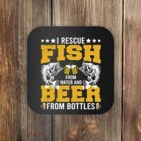 Funny Beer And Fish Coaster thumb 0