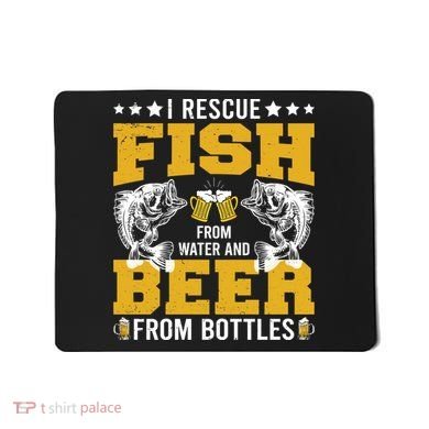 Funny Beer And Fish Mousepad