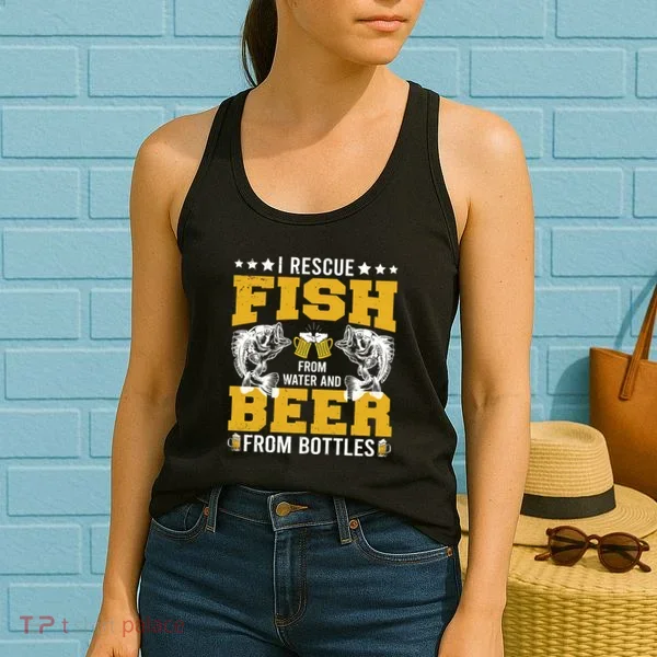 Funny Beer And Fish Women's Tank Top