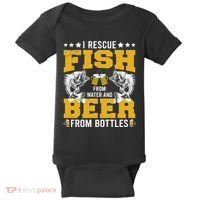 Funny Beer And Fish Baby Bodysuit thumb 0