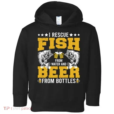 Funny Beer And Fish Toddler Hoodie