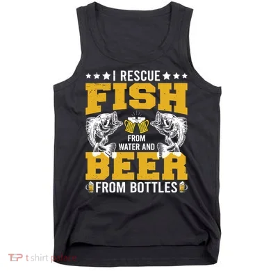Funny Beer And Fish Tank Top