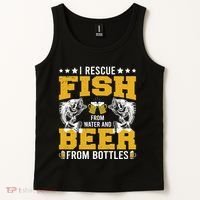 Funny Beer And Fish Tank Top thumb 2
