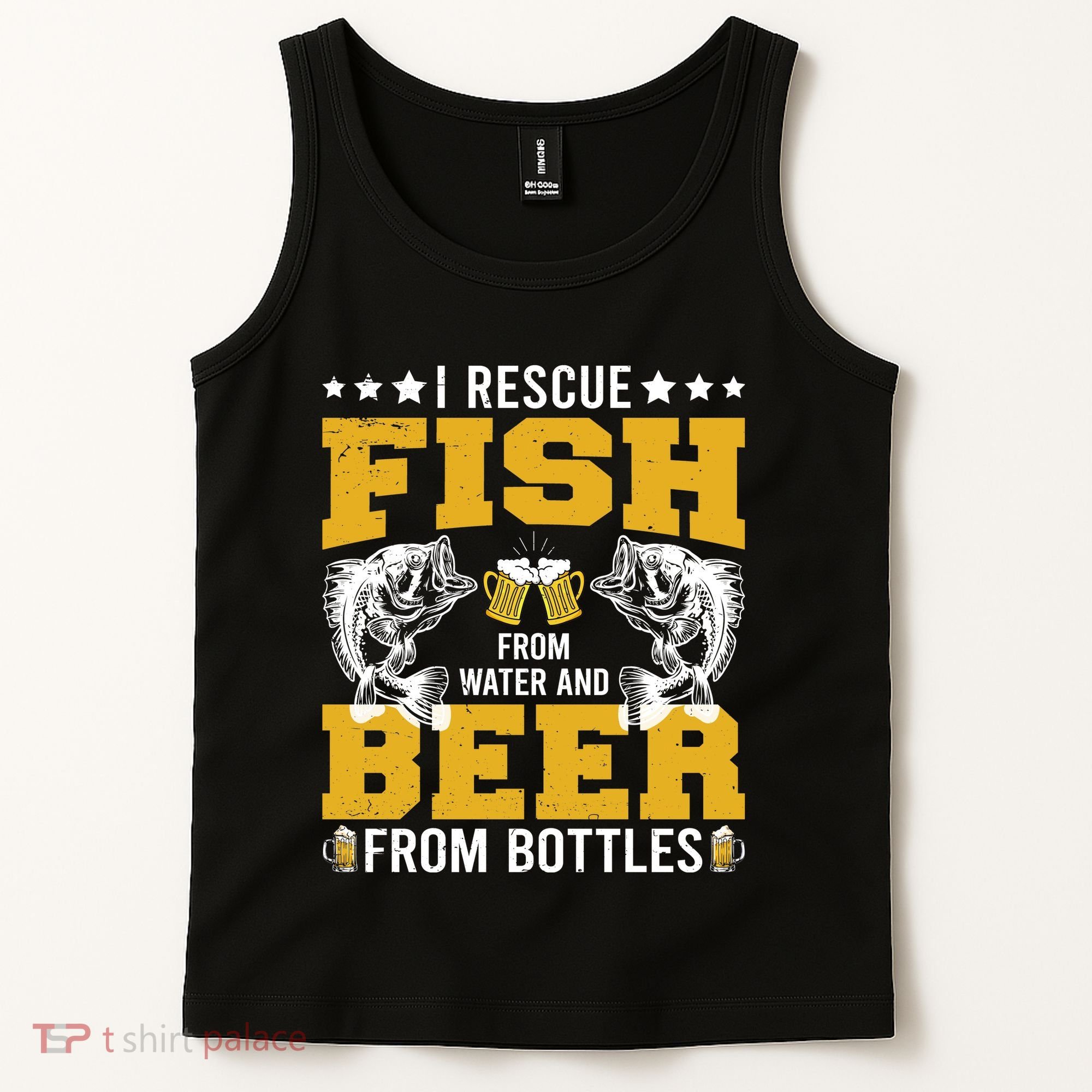 Funny Beer And Fish Tank Top
