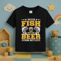 Funny Beer And Fish Toddler T-Shirt thumb 3