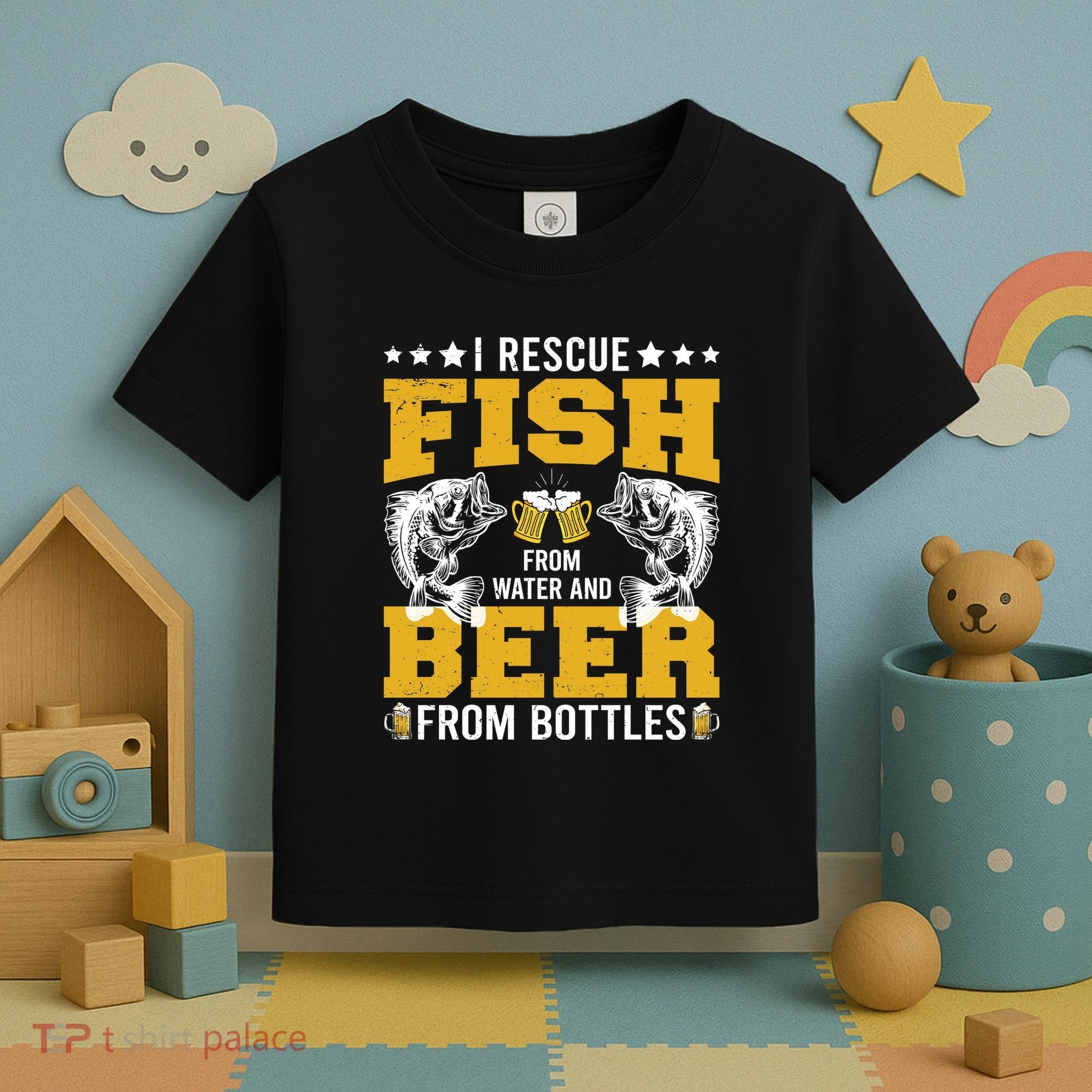 Funny Beer And Fish Toddler T-Shirt