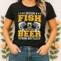 Funny Beer And Fish Women's T-Shirt thumb 2