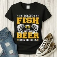 Funny Beer And Fish Women's T-Shirt thumb 3