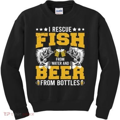 Funny Beer And Fish Kids Sweatshirt