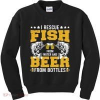 Funny Beer And Fish Kids Sweatshirt thumb 0