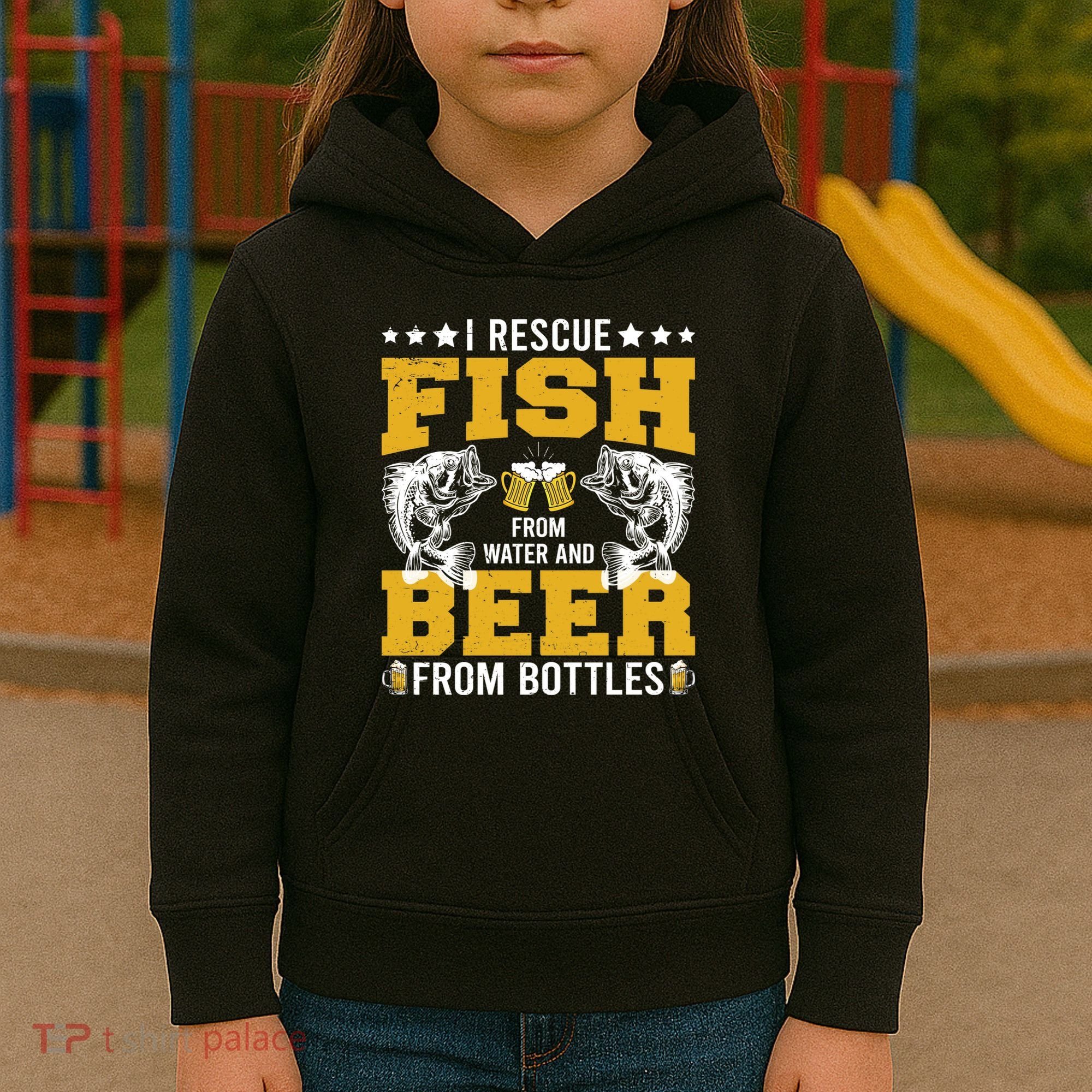 Funny Beer And Fish Kids Hoodie