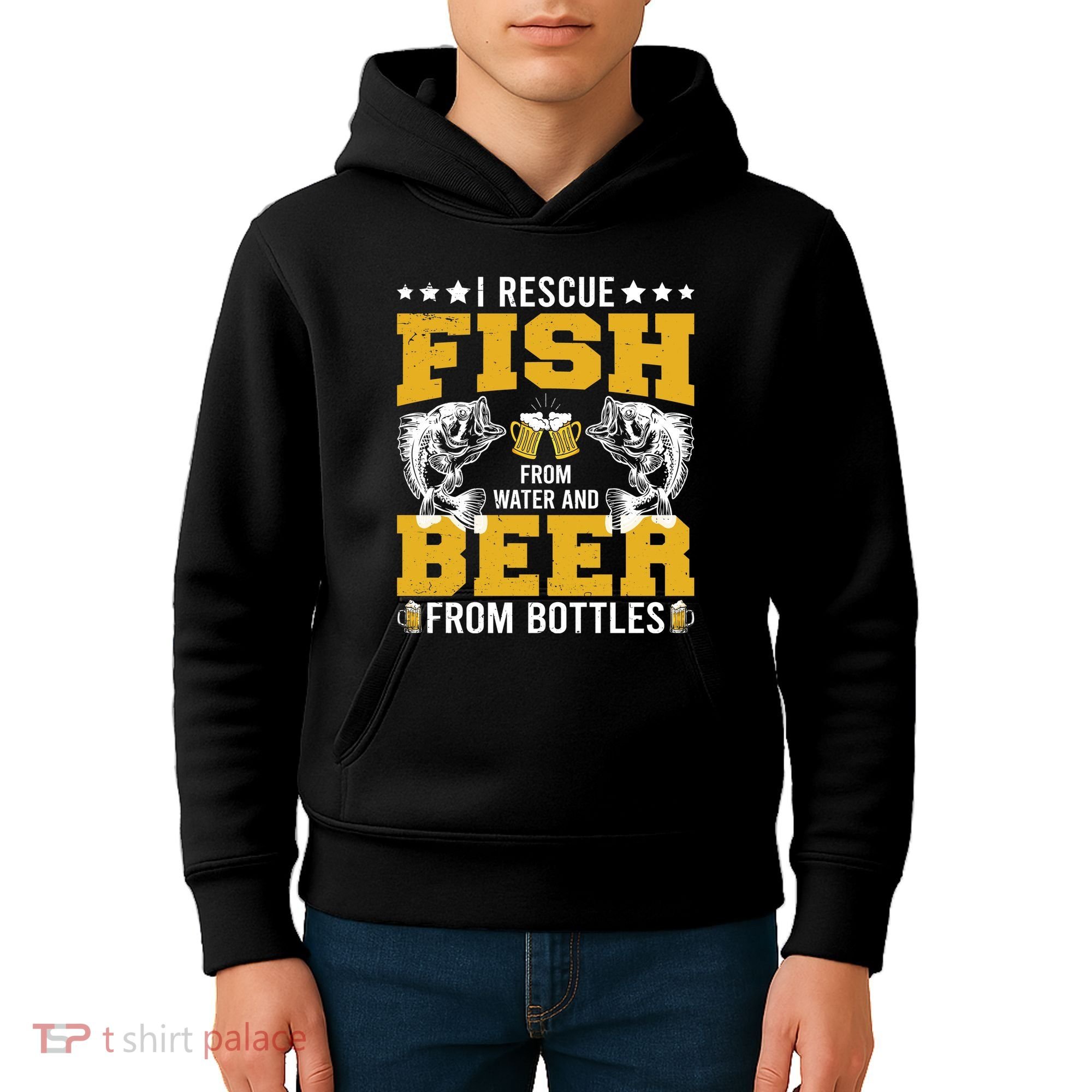 Funny Beer And Fish Kids Hoodie