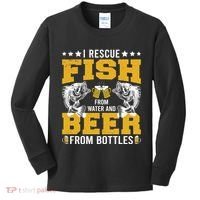 Funny Beer And Fish Kids Long Sleeve Shirt thumb 0