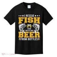 Funny Beer And Fish Kids T-Shirt thumb 0