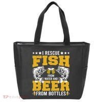 Funny Beer And Fish Tote Bag thumb 0