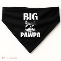 Funny Black And White Cat Kitten Big Pawpa USA-Made Doggie Bandana thumb 0