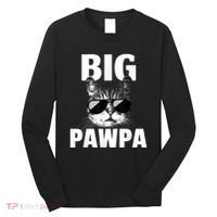 Funny Black And White Cat Kitten Big Pawpa Long Sleeve Shirt thumb 0