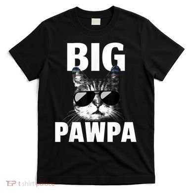 Funny Black And White Cat Kitten Big Pawpa T-Shirt