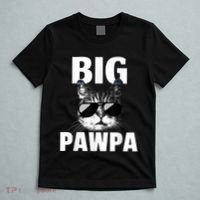 Funny Black And White Cat Kitten Big Pawpa T-Shirt thumb 5