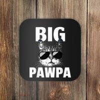 Funny Black And White Cat Kitten Big Pawpa Coaster thumb 0