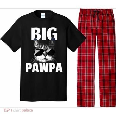 Funny Black And White Cat Kitten Big Pawpa Pajama Set