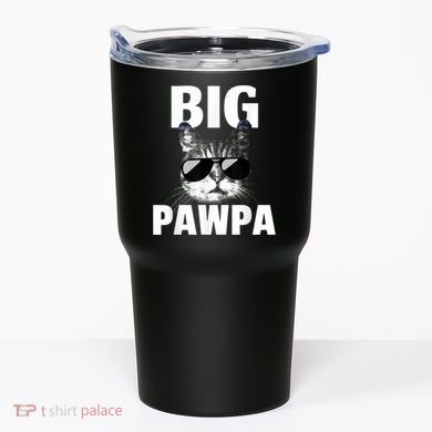 Funny Black And White Cat Kitten Big Pawpa Tumbler