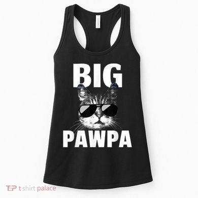 Funny Black And White Cat Kitten Big Pawpa Women's Tank Top