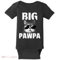 Funny Black And White Cat Kitten Big Pawpa Baby Bodysuit thumb 0