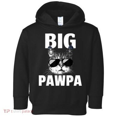 Funny Black And White Cat Kitten Big Pawpa Toddler Hoodie