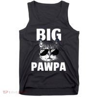 Funny Black And White Cat Kitten Big Pawpa Tank Top thumb 0