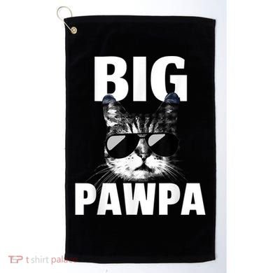 Funny Black And White Cat Kitten Big Pawpa Golf Towel