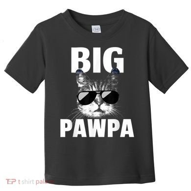 Funny Black And White Cat Kitten Big Pawpa Toddler T-Shirt