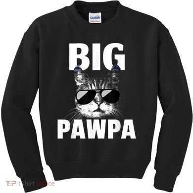 Funny Black And White Cat Kitten Big Pawpa Kids Sweatshirt