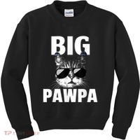 Funny Black And White Cat Kitten Big Pawpa Kids Sweatshirt thumb 0