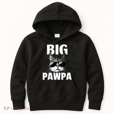Funny Black And White Cat Kitten Big Pawpa Kids Hoodie