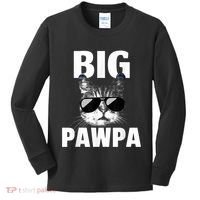 Funny Black And White Cat Kitten Big Pawpa Kids Long Sleeve Shirt thumb 0